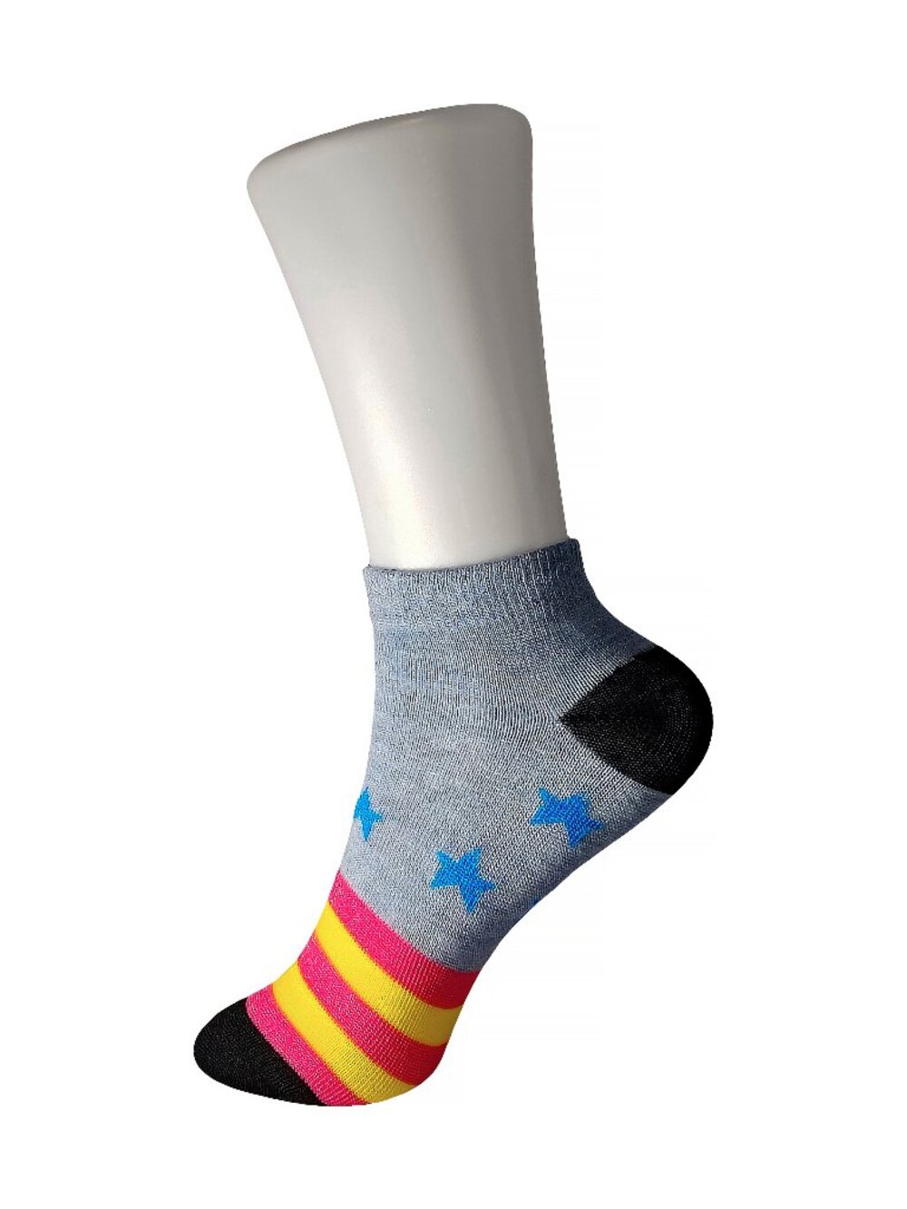 5 Pairs Tutuanna Socks - Light Blue with Stars and Pink & Yellow Stripes
